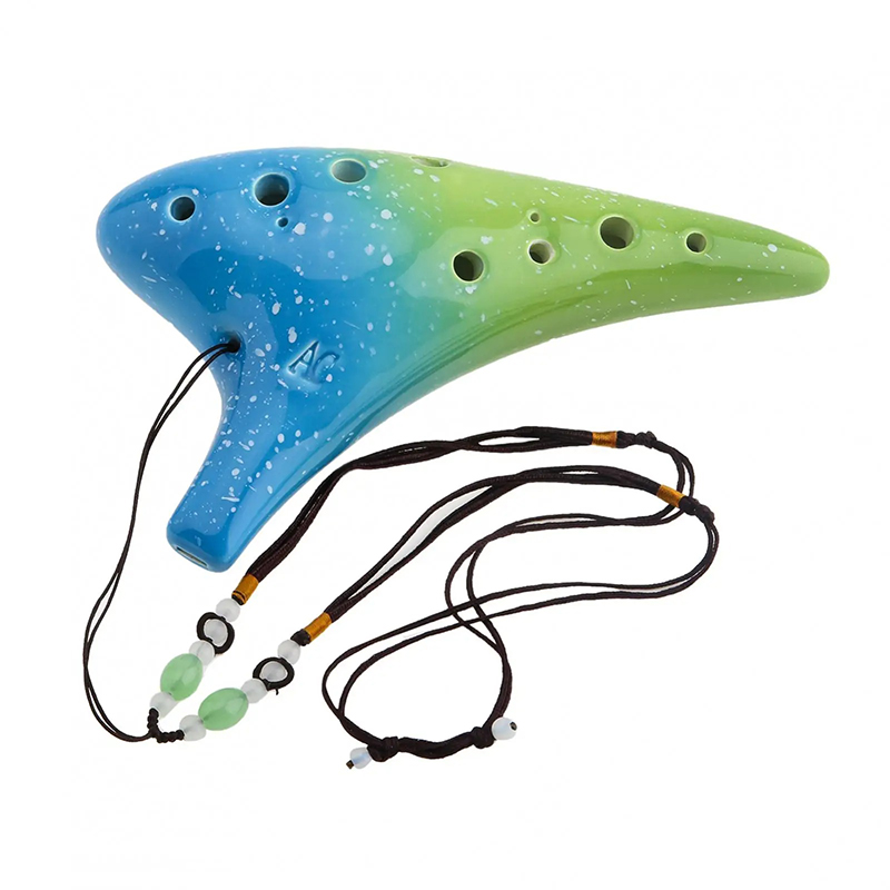 Ocarina de Cerámica de 12 Agujeros - Melodía de los Elementos de Color Multicolor