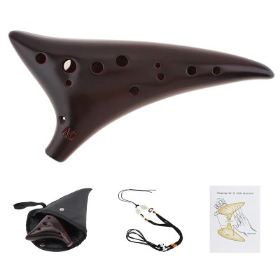 Ocarina de Cerámica de 12 Agujeros - Melodía de los Elementos Color Madera