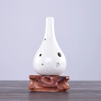 Ocarina Gota de Cerámica - Sonoridad Zen Elegante Color Blanco