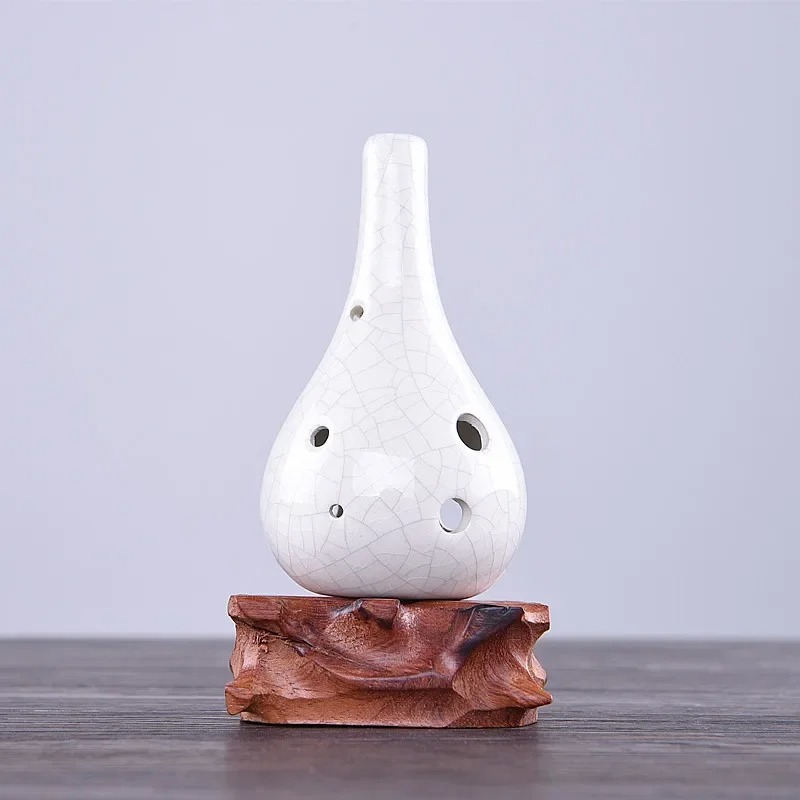 Ocarina Gota de Cerámica - Sonoridad Zen Elegante Color Blanco