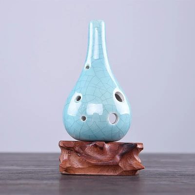 Ocarina de Cerámica en Forma de Gota - Sonoridad Zen Elegante de Color Azul Cielo