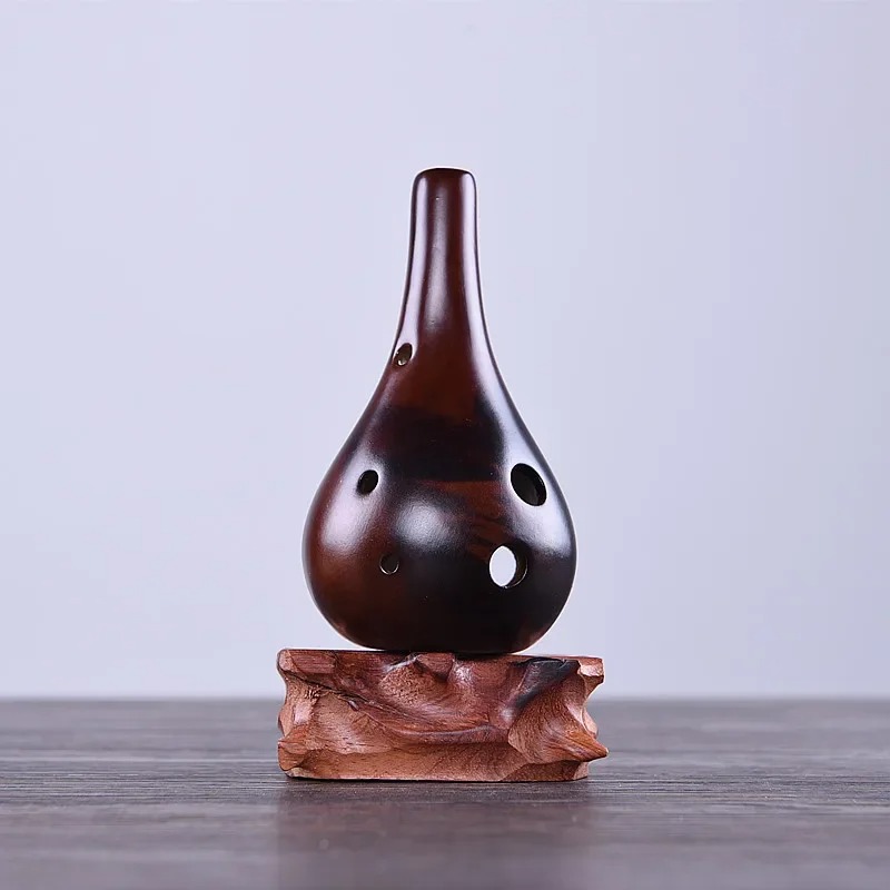 Ocarina de Cerámica en Forma de Gota - Sonido Zen Elegante Color Madera