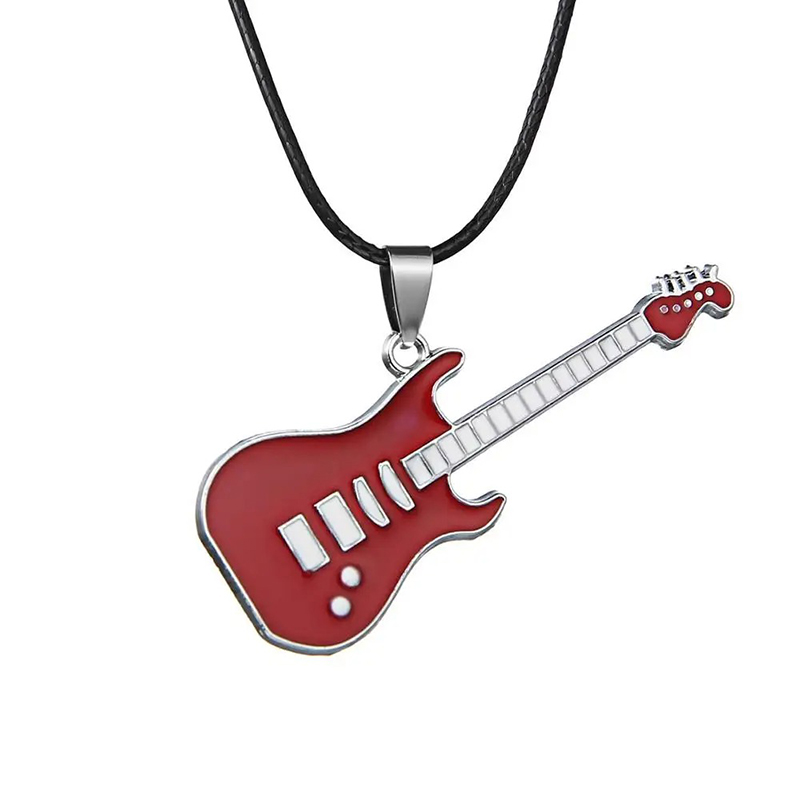 Colgante de Guitarra Rock 'Doble Solo' de Color Rojo