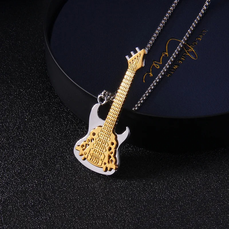 Colgante de Guitarra Rock - Cuerdas Doradas