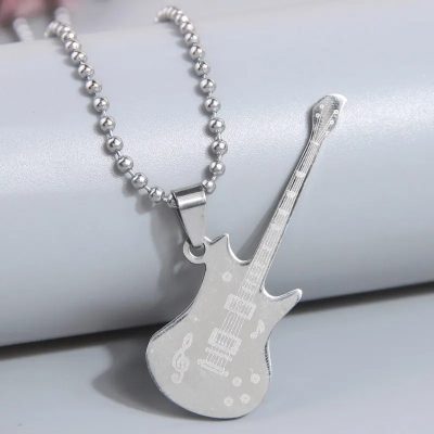 Colgante de Guitarra Rock 'Metal Symphony' de Color Plata