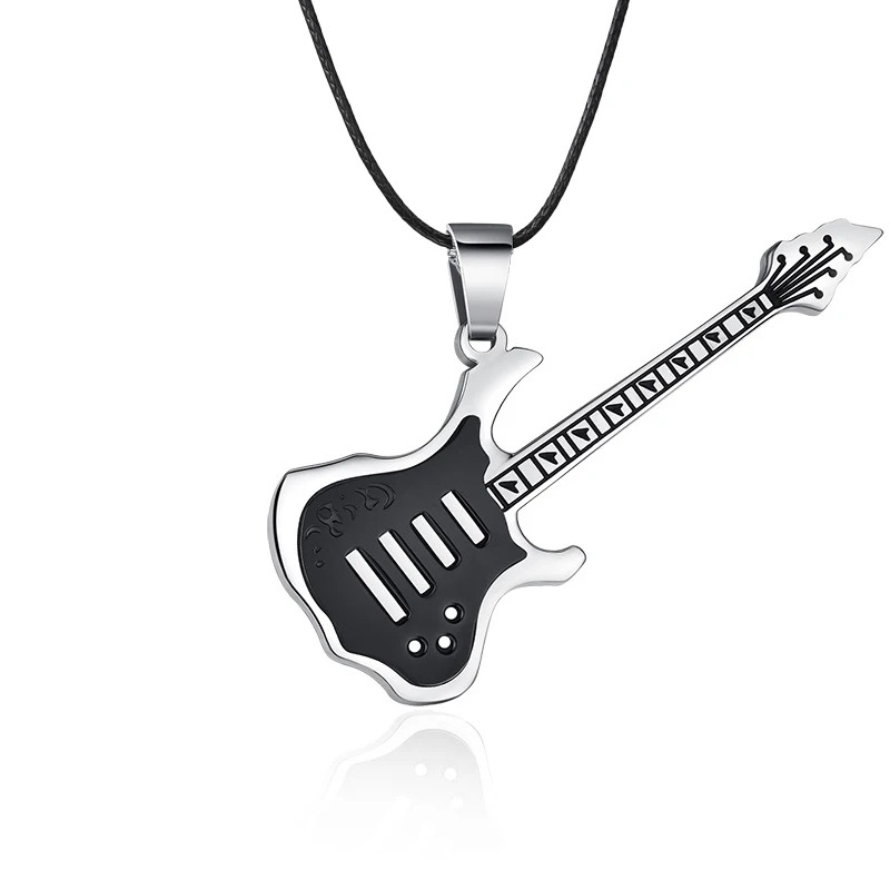 Colgante de guitarra rock 'Solo Cromático' de color negro