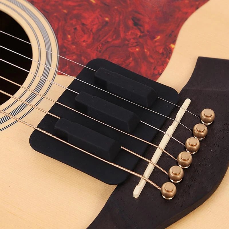 Silenciador de Guitarra Acústica de Silicona, Almohadilla Flexible para Reducción de Ruido