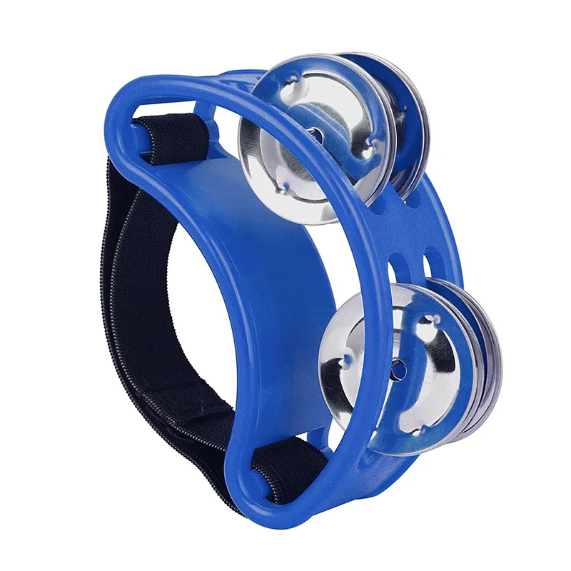 Pandereta de Pie para Músico - Accesorio de Percusión Jingle Beat Multicolor Color Azul
