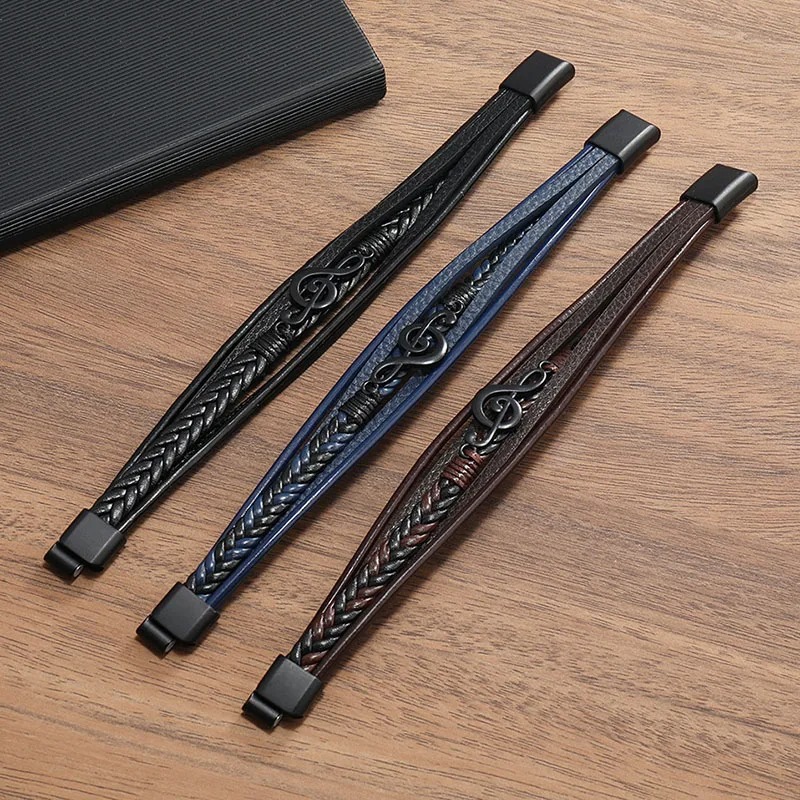 Pulsera Avant Clave de Sol Rock Negro Armonía - ¡3 colores a elegir!