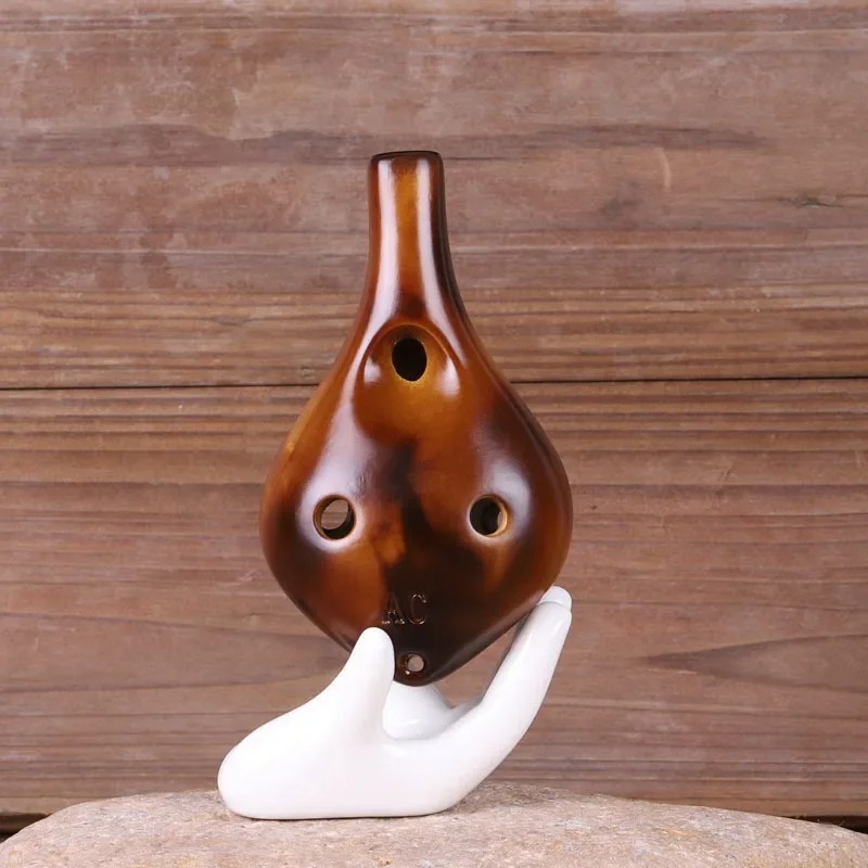 Ocarina Avant de Cerámica - Estilo Strawfire con 6 Agujeros en Tono C de Color