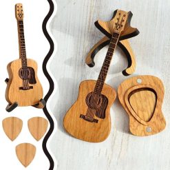 Caja de púas de guitarra acústica de madera Corazón del Luthier