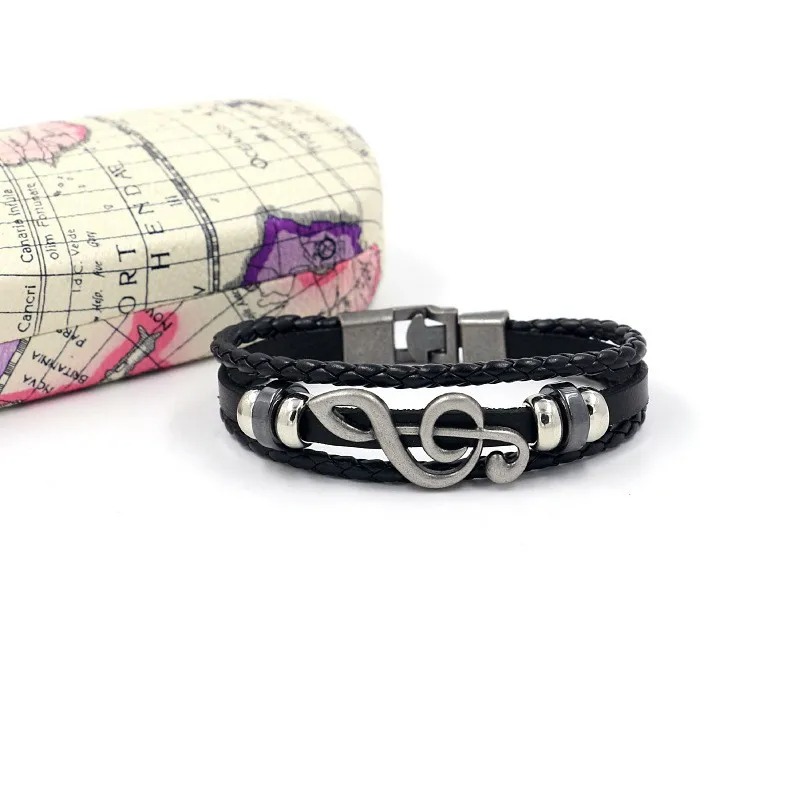 Pulsera Clave de Sol Rock Eco Musical de color negro
