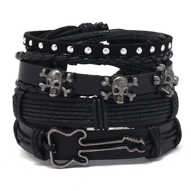Pulsera - Guitarra Rock Calavera Metálica