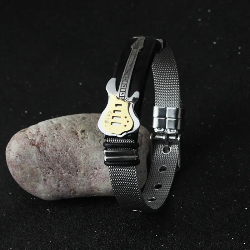 Pulsera de Guitarra Rock Stratocaster Dorada