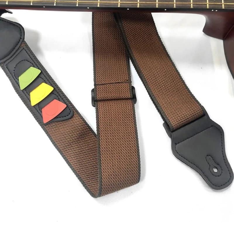 Detalles de Correa de Guitarra Clásica en Color Marrón Café
