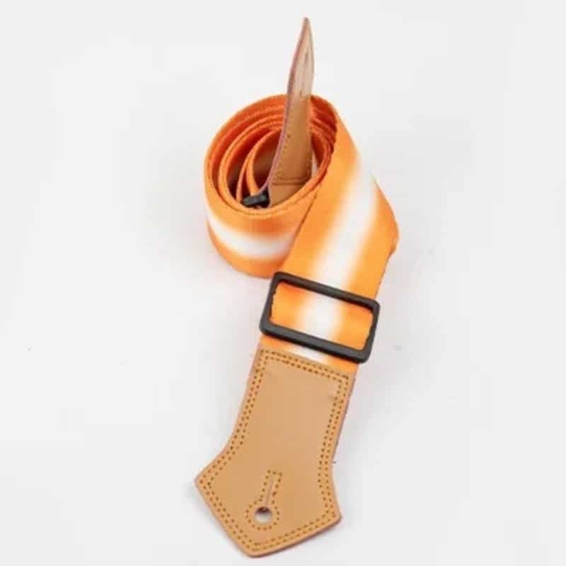 Detalles de la Correa de Guitarra Vintage Degradado Amanecer Naranja