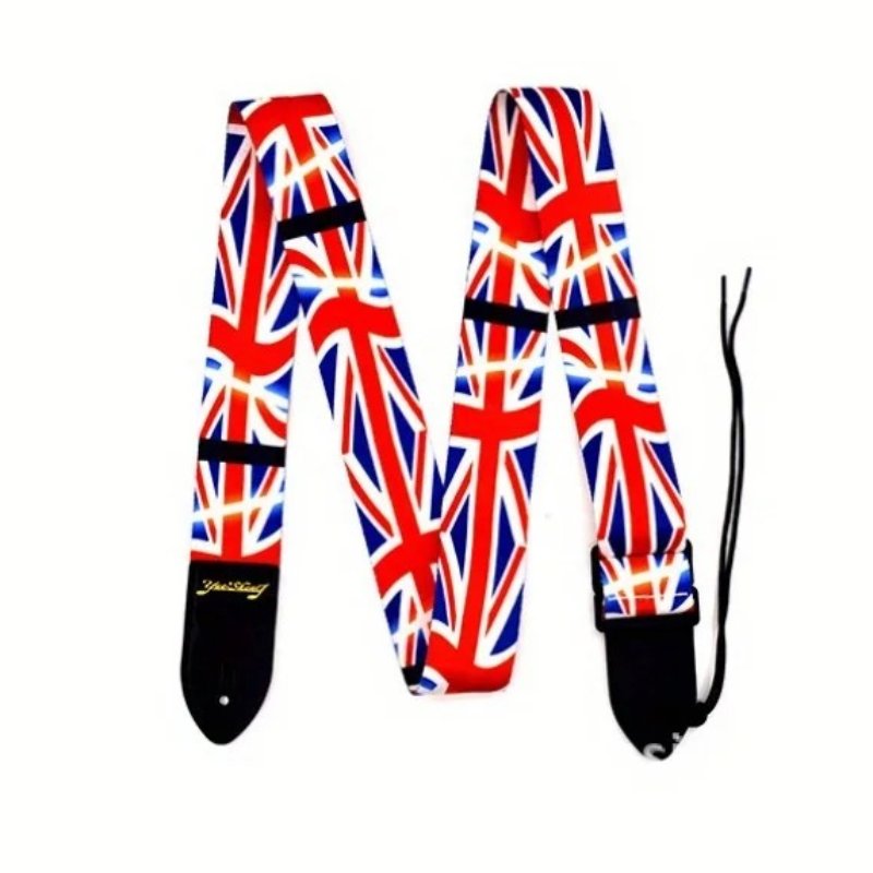 Magnífica Correa de Guitarra con Tema de Bandera Unión Rock Británica