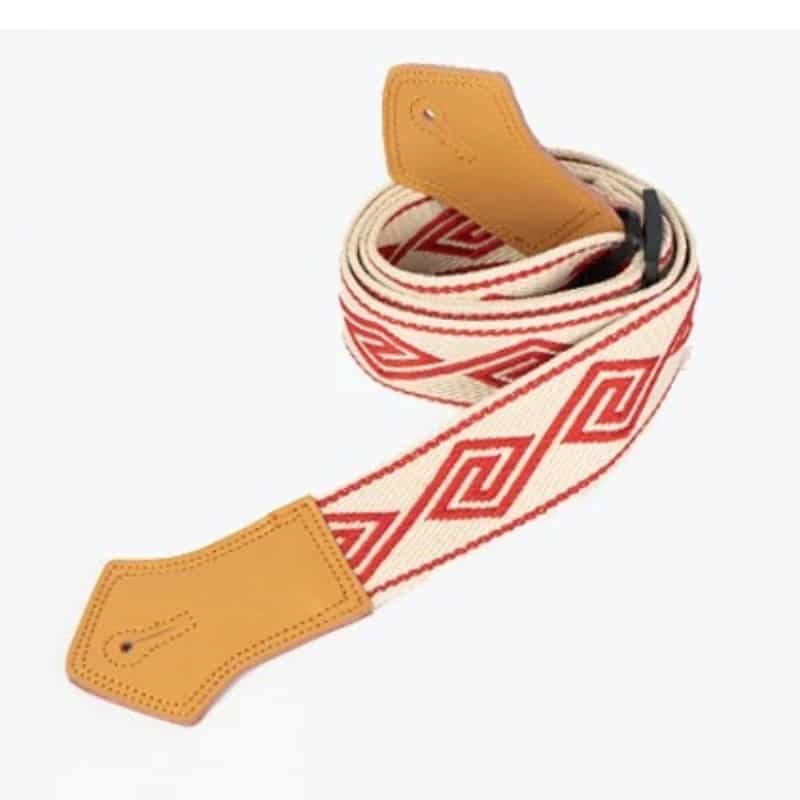 Magnífica Correa de Guitarra Vintage Laberinto Rojo