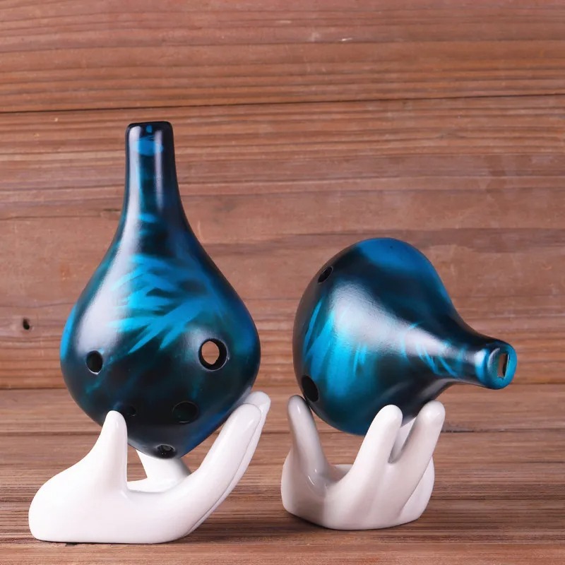 Ocarina de cerámica estilo Strawfire de 6 agujeros en tono C de color