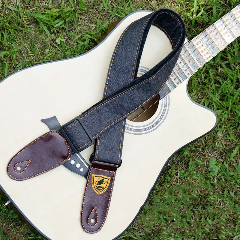 Correa de Guitarra Acústica de Denim Negro Antracita