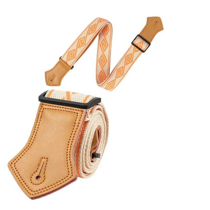 Correa de Guitarra Vintage Laberinto Mandarina Naranja
