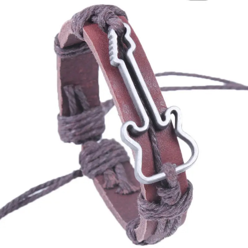 Vista Trasera del Brazalete de Guitarra Rock con Cordón Bohemio