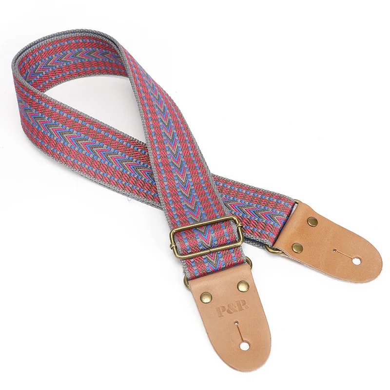 Correa de Guitarra Vintage con Flechas Navajo y Destellos Violetas
