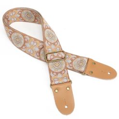 Correa de Guitarra Vintage con Flores Bohemias y Sol de Miel