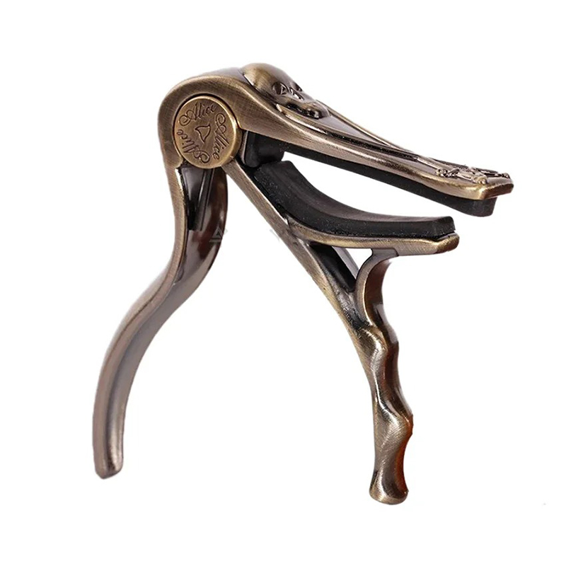 Capodastre Guitare Tête de Mort Pirates - Design Métallique Vintage Couleur Bronze