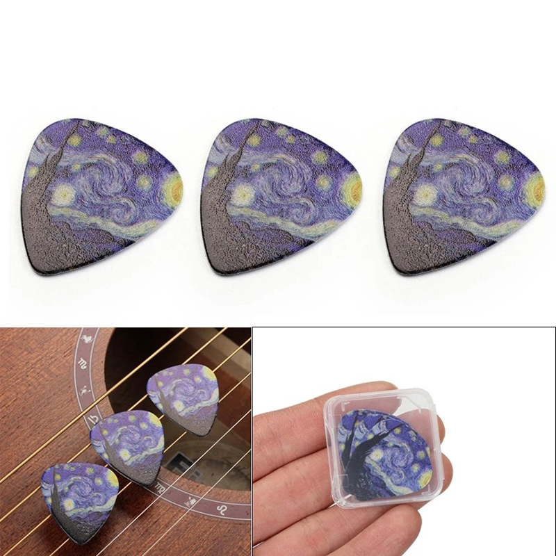 Details Plectres Guitare Ciel Étoilé - Lot de 3 médiators en celluloïd (0.46 0.71 0.96 mm)