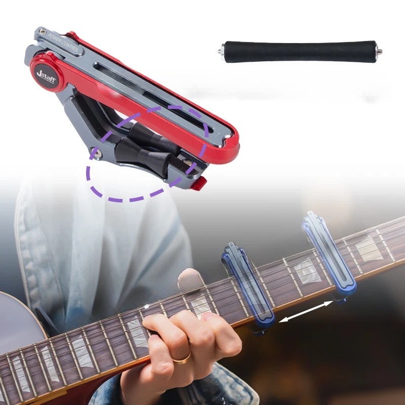 détails utilisation Capodastre Guitare Premium Réglable avec Système de Pression Contrôlée et Glissière Fluide
