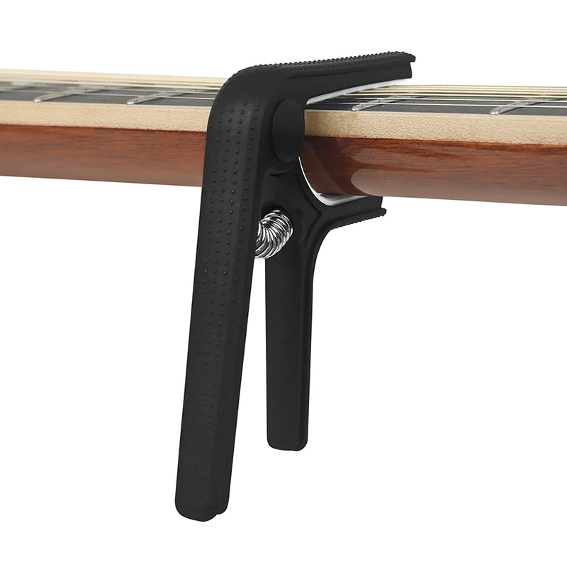 Avant Capodastre Guitare Léger au Design Pastel à Ressort en Acier Inoxydable Couleur Noir