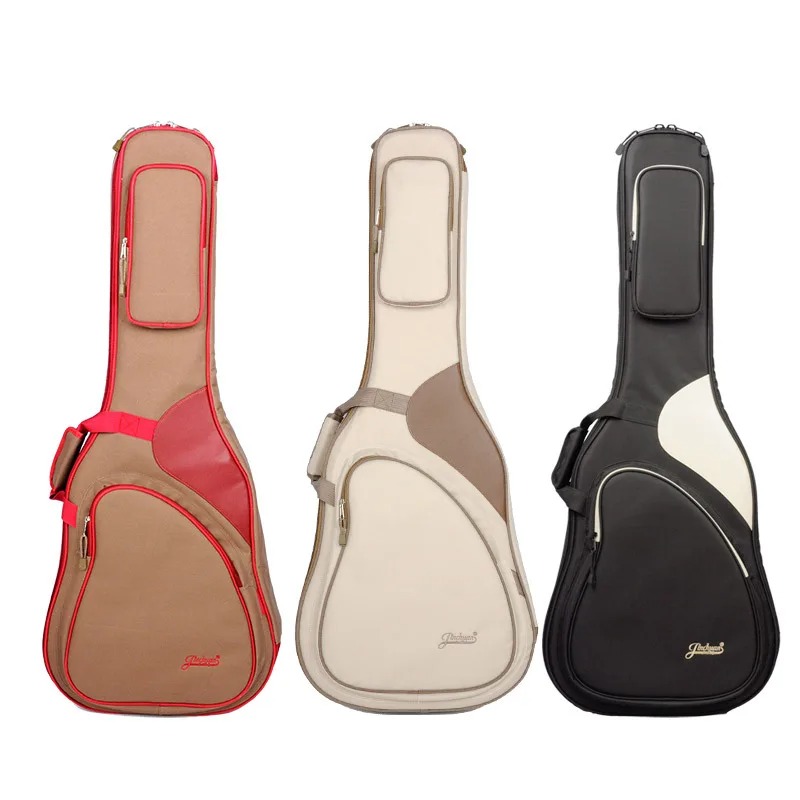 Housse Guitare Acoustique Rembourrée Sac à Dos Bicolore FolkDreadnought