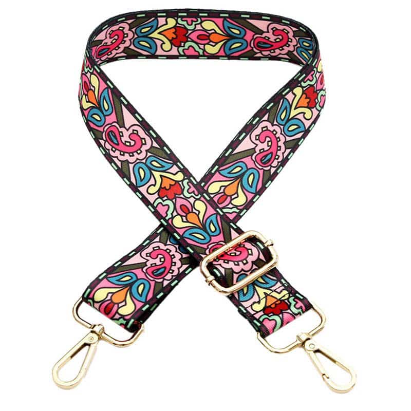 Ceinture de Banjo ajustable avec motifs floraux imprimés rouge