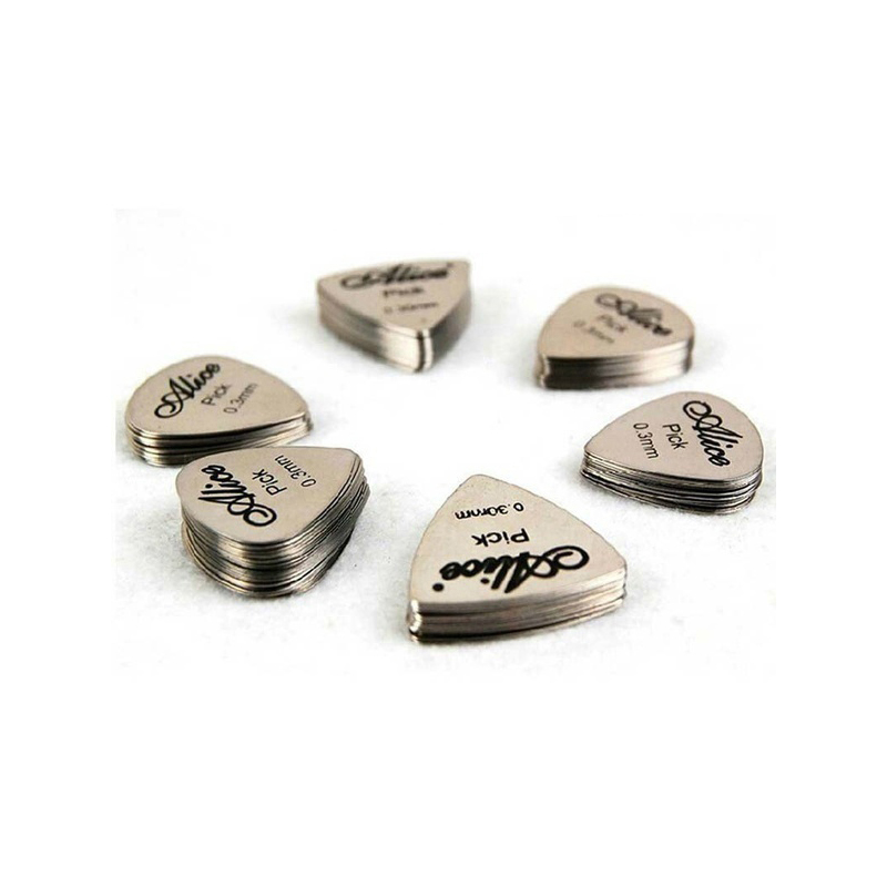 Médiators de guitare en métal fin 10 pièces