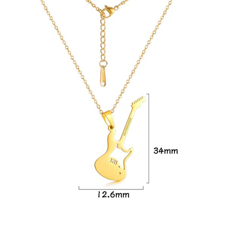 Pendentif graphique guitare électrique - couleur or
