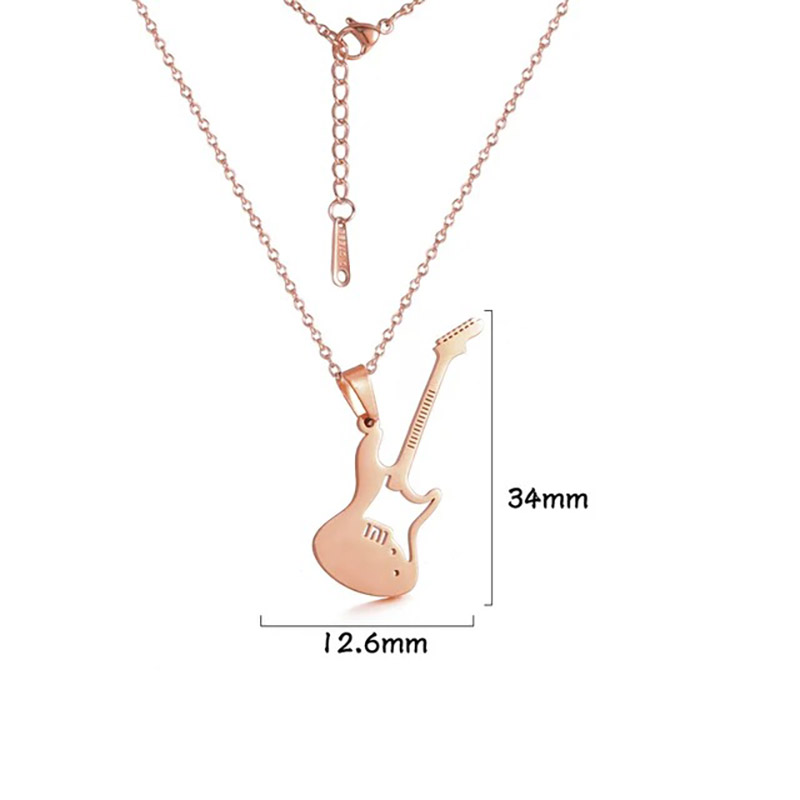 Pendentif graphique guitare électrique - couleur pink gold