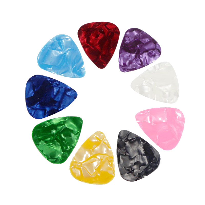Plectres pour guitare ou basse souples en cellulose - Couleurs aléatoire - 1.0 mm
