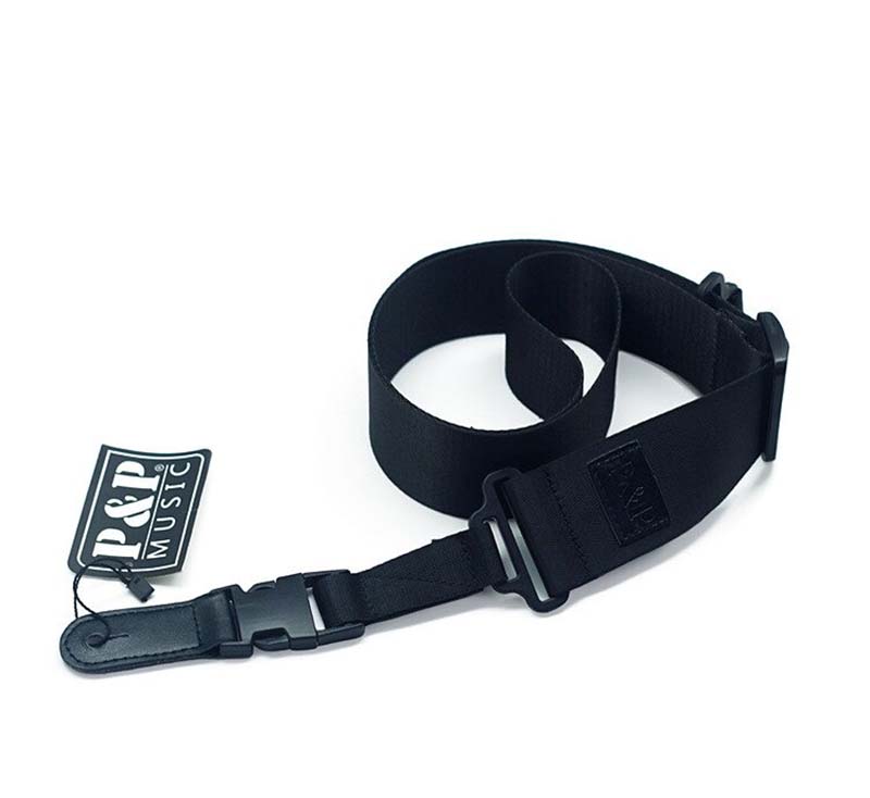 Sangle de guitare universelle réglable 96-140cm en Nylon avec cuir - 3 couleurs au choix