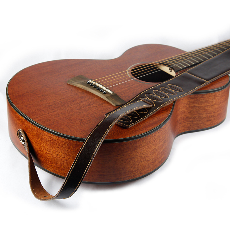 Sangle cuir pour guitare acoustique double-couche