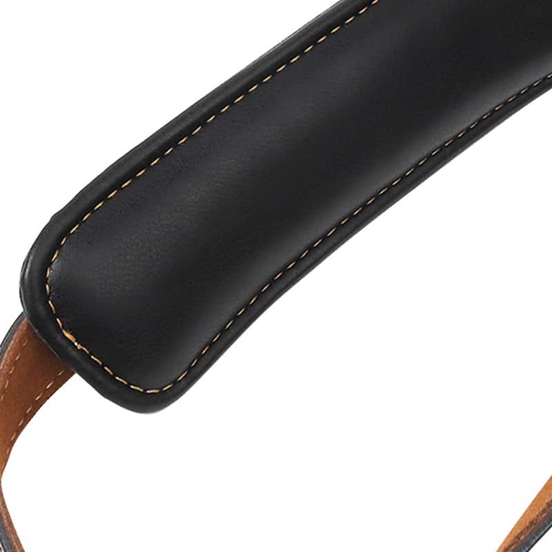 Sangle de guitare acoustique en cuir noir vue intérieure