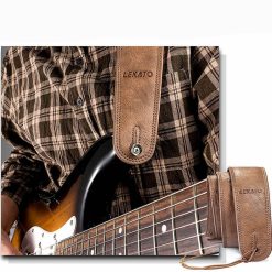 Sangle de guitare basse en cuir de 6.35 cm de large