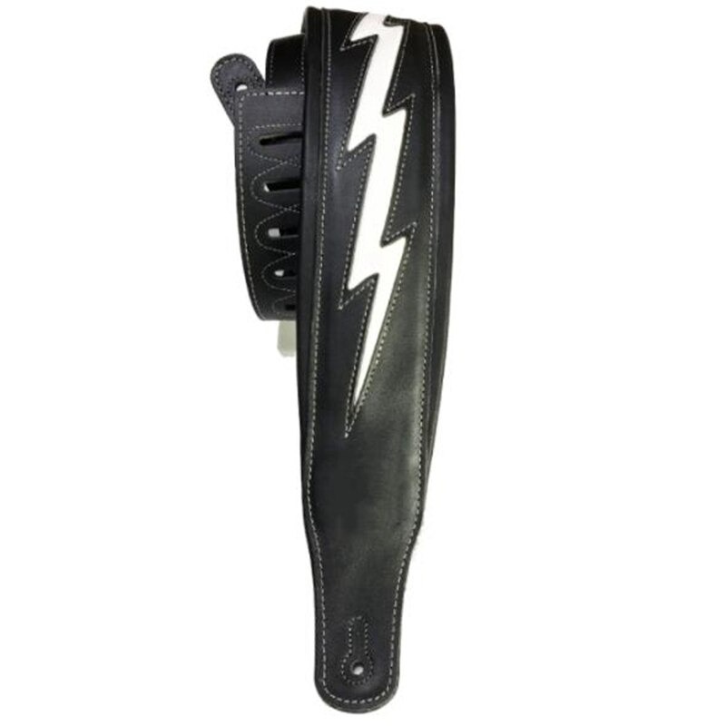 Sangle de guitare en cuir couleur blanche