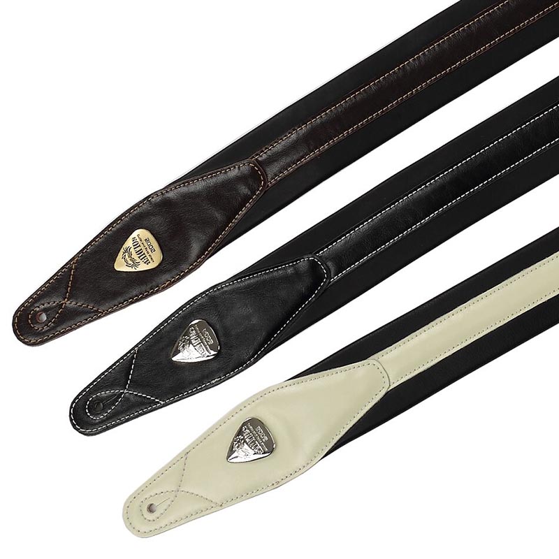 Sangle de guitare en cuir rembourrée accroche