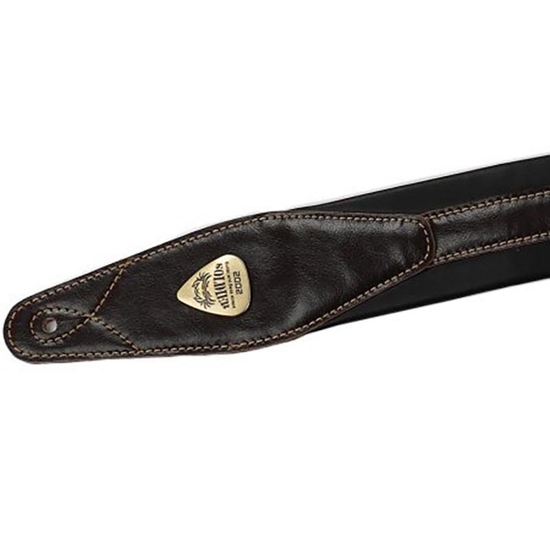 Sangle de guitare en cuir rembourrée couleur marron