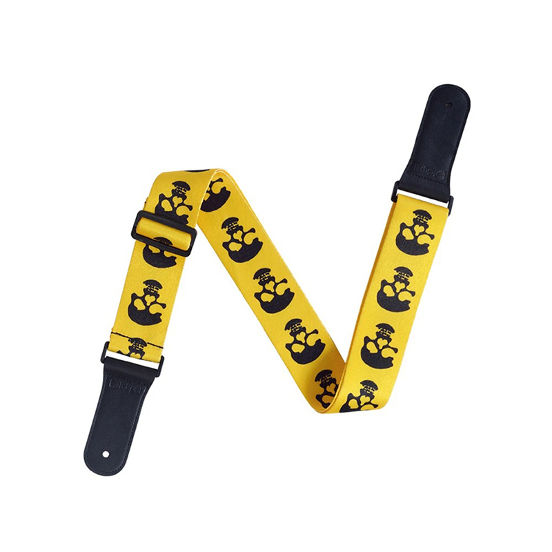 Sangle en polyester jaune tête de mort