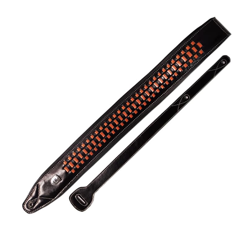 Sangles de guitare électrique en cuir tressé - vue complète