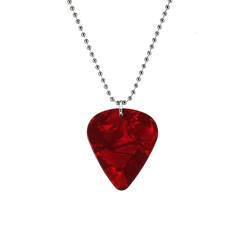 Véritable médiator sur chaîne à billes - couleur rouge