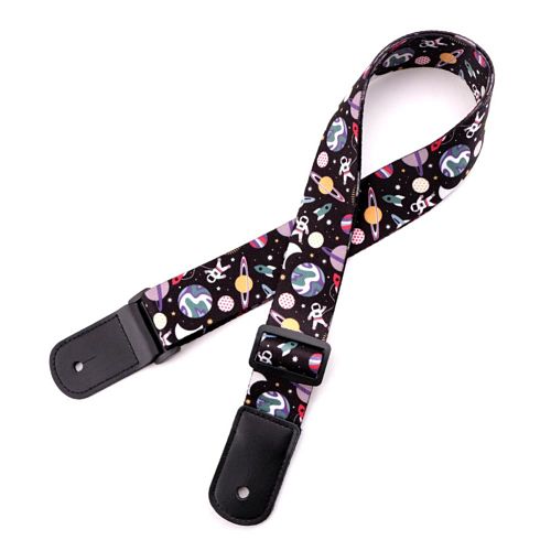Sangle guitare enfant polyester pour ukulélé galaxie