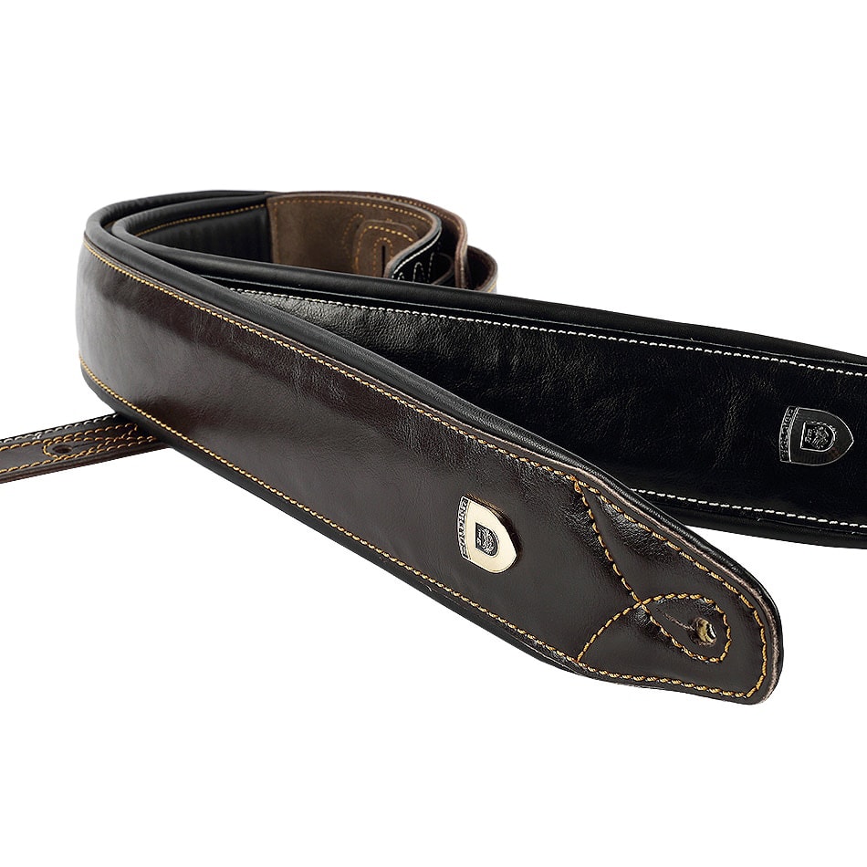 Sangle guitare rembourree en cuir zoom
